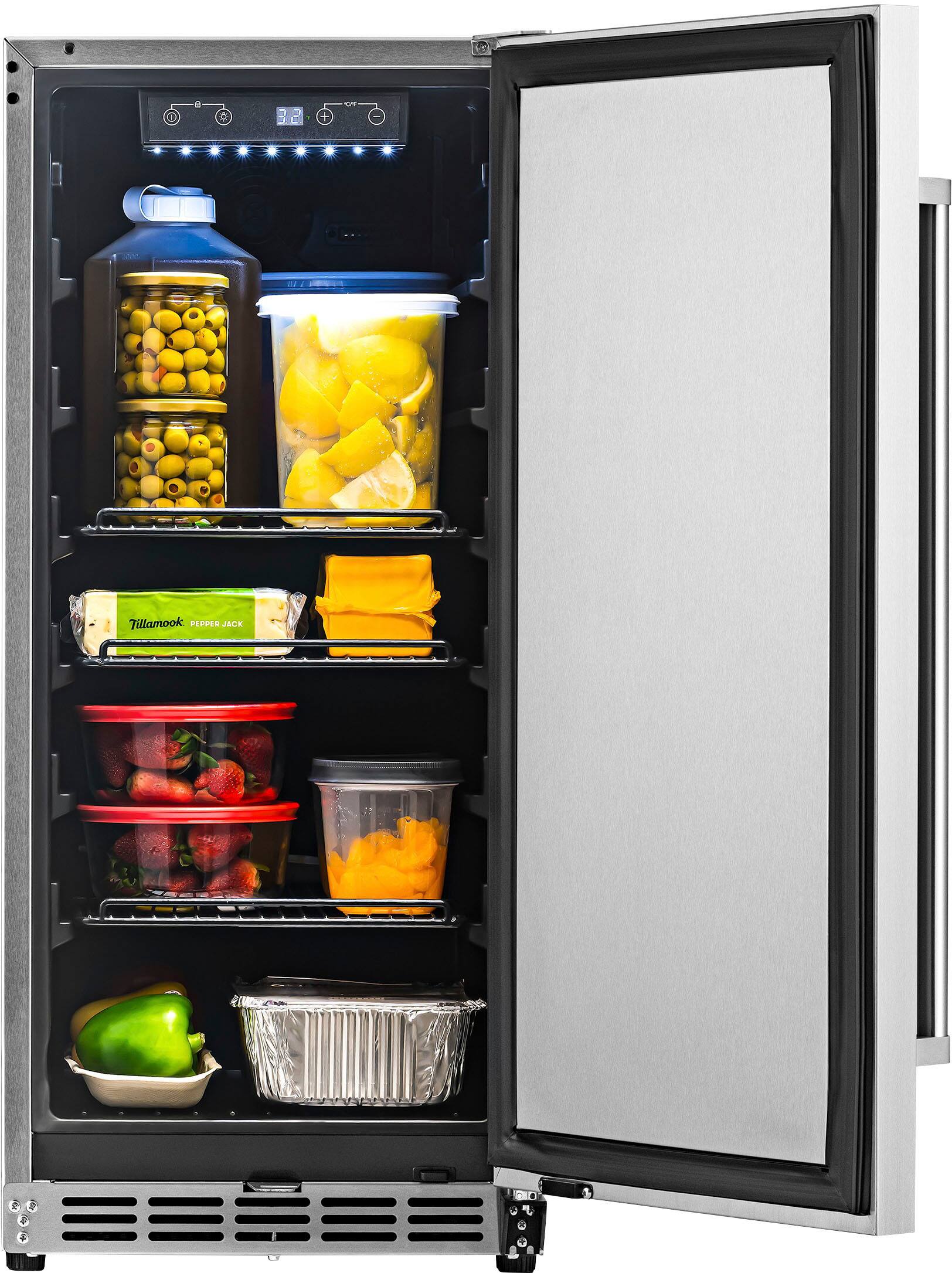 Alt View 15. NewAir - 90-Can Built-In Commercial Grade Wine and Beverage Cooler with Weatherproof Design for Indoor or Outdoor Use - Stainless Steel.