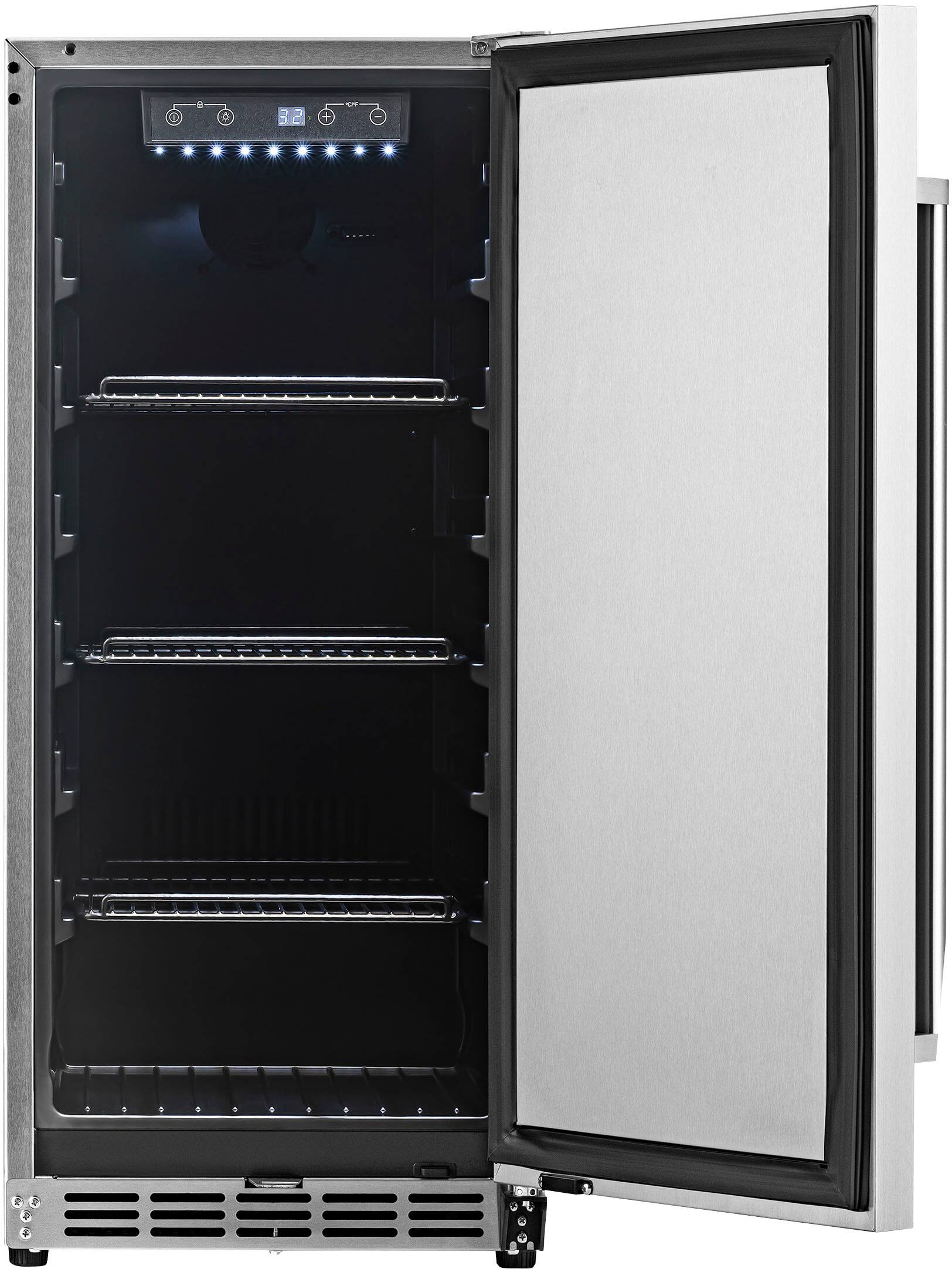 Alt View 16. NewAir - 90-Can Built-In Commercial Grade Wine and Beverage Cooler with Weatherproof Design for Indoor or Outdoor Use - Stainless Steel.