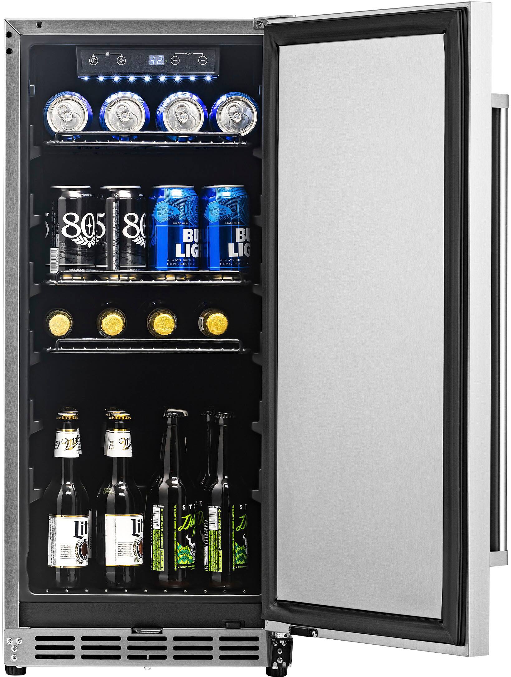 Alt View 17. NewAir - 90-Can Built-In Commercial Grade Wine and Beverage Cooler with Weatherproof Design for Indoor or Outdoor Use - Stainless Steel.