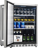 NewAir - 160-Can Built-In Commercial Grade Wine and Beverage Cooler with Weatherproof Design for Indoor or Outdoor Use - Stainless Steel - Angle_Zoom