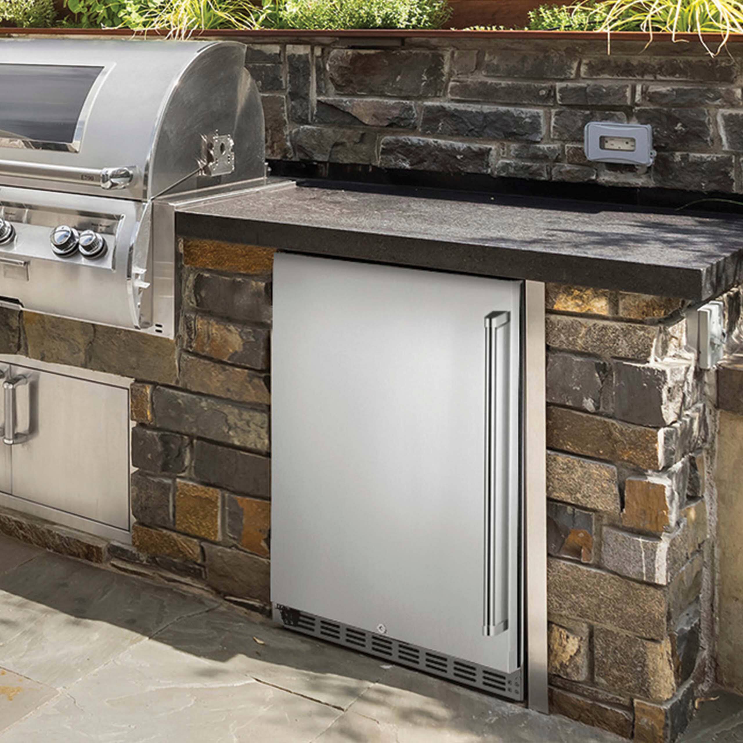 Alt View 11. NewAir - 160-Can Built-In Commercial Grade Wine and Beverage Cooler with Weatherproof Design for Indoor or Outdoor Use - Stainless Steel.