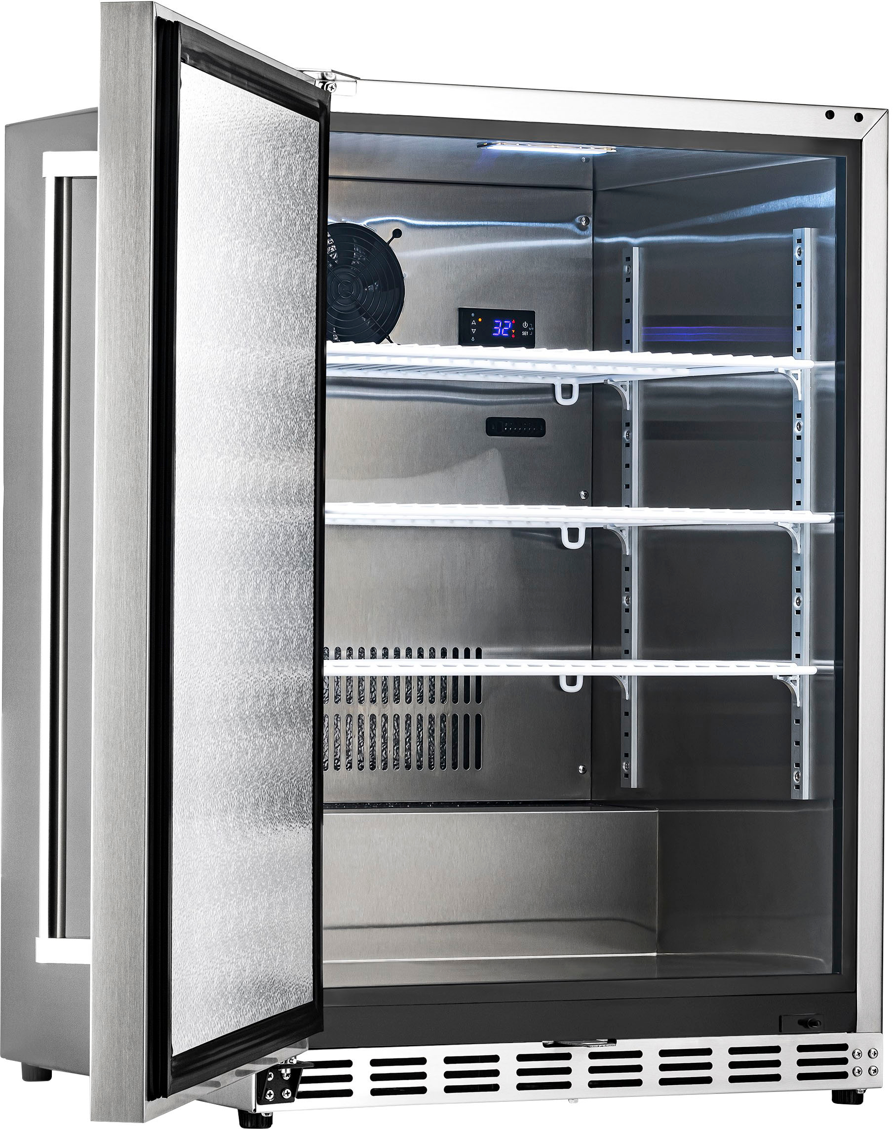 NewAir 24 in. 160 Can Built-In Outdoor Cooler Fridge with Auto-Closing Door  and Easy Glide Casters Weatherproof Stainless Steel NOF160SS00 - The Home  Depot