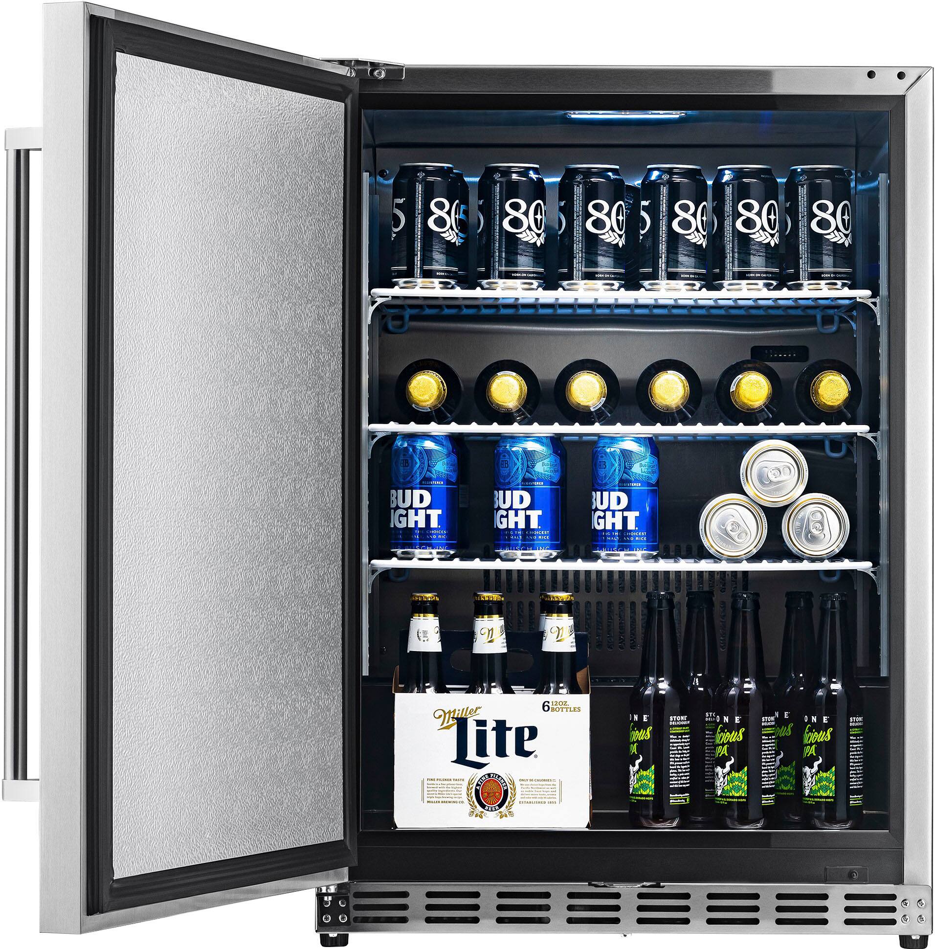 Alt View 17. NewAir - 160-Can Built-In Commercial Grade Wine and Beverage Cooler with Weatherproof Design for Indoor or Outdoor Use - Stainless Steel.