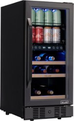 NewAir - 13-Bottle and 48-Can Built-in Dual Zone Beverage Cooler with SplitShelf - Black Stainless Steel - Front_Zoom