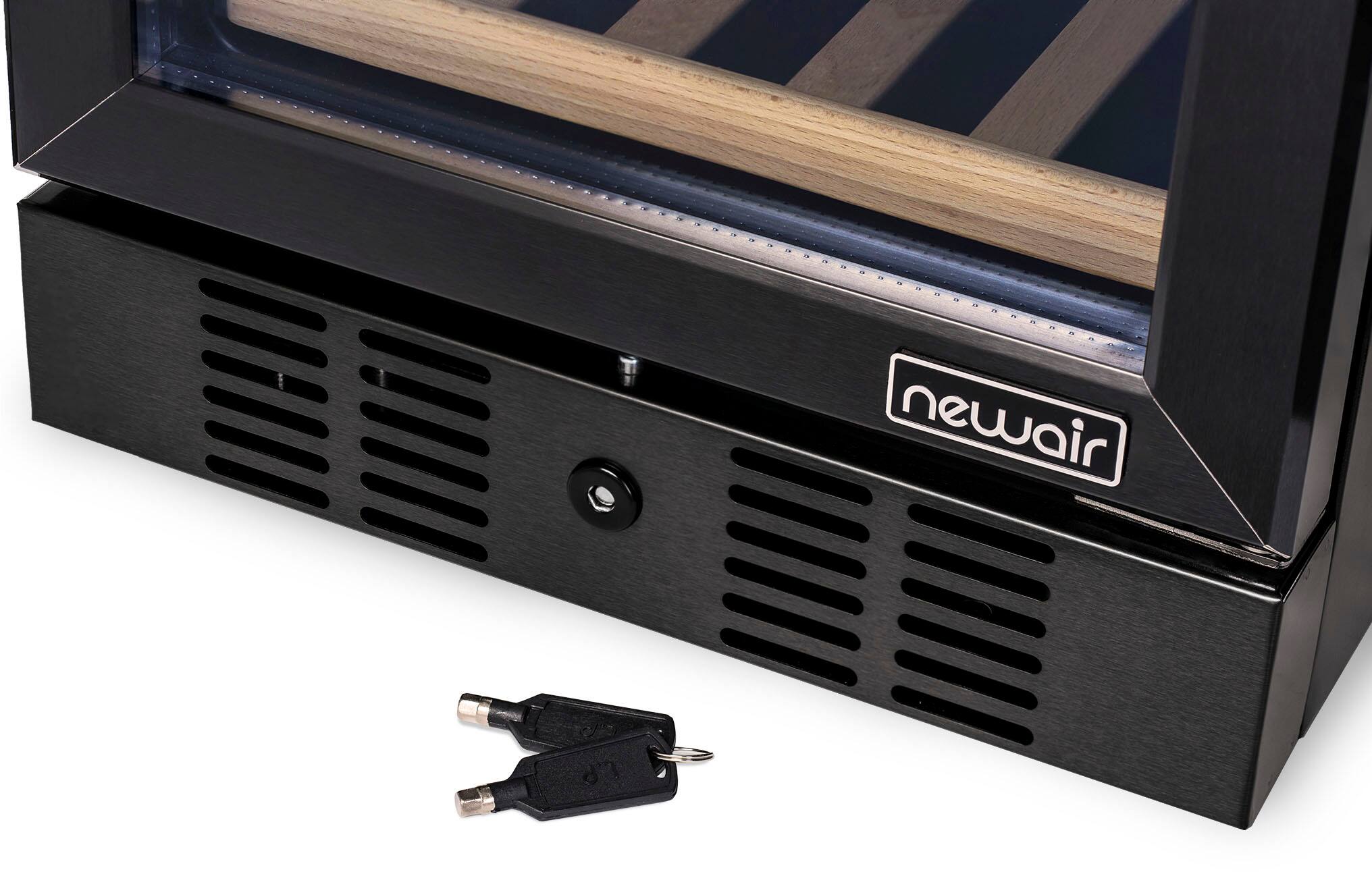 Alt View 12. NewAir - 13-Bottle and 48-Can Built-in Dual Zone Beverage Cooler with SplitShelf - Black Stainless Steel.