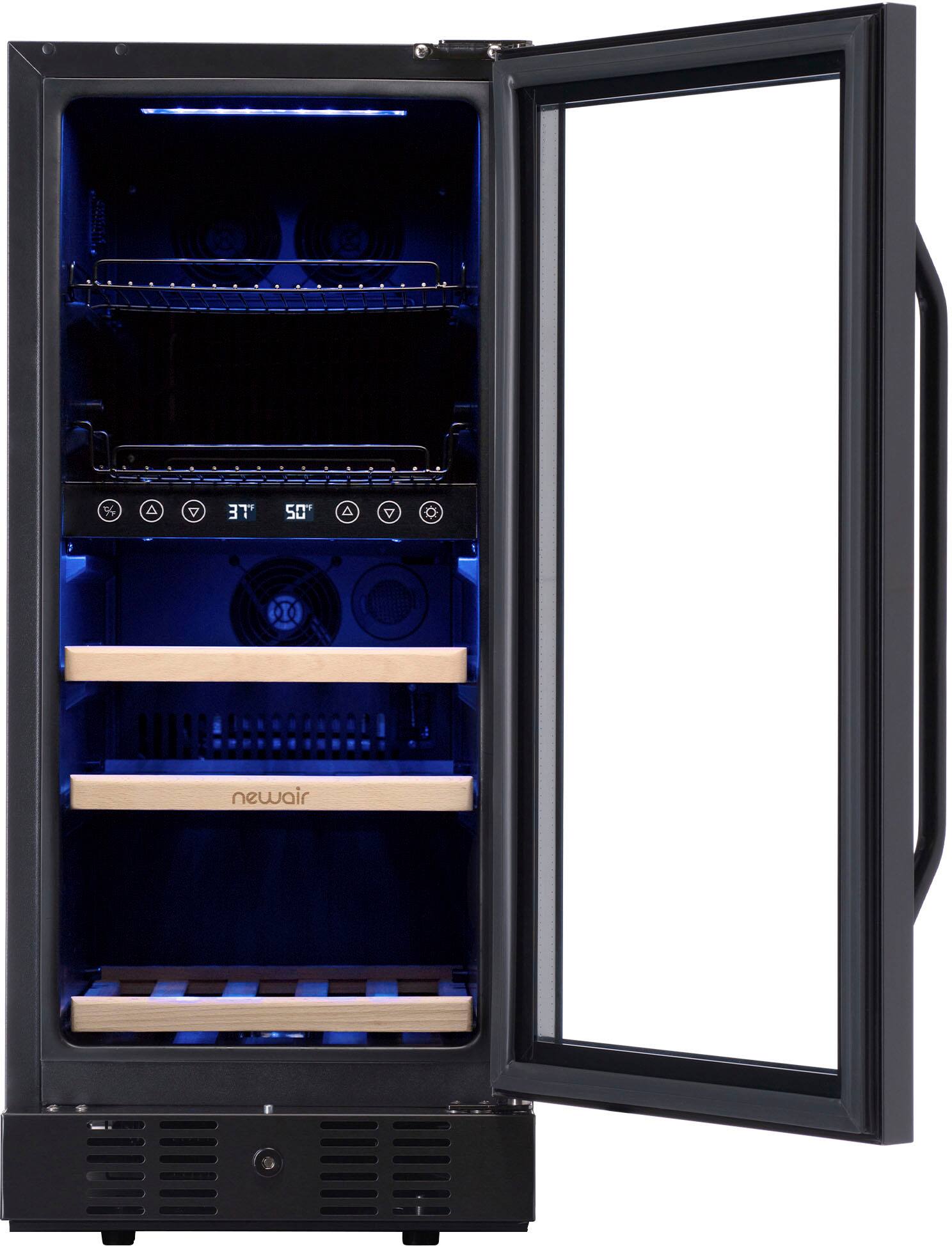 Alt View 16. NewAir - 13-Bottle and 48-Can Built-in Dual Zone Beverage Cooler with SplitShelf - Black Stainless Steel.