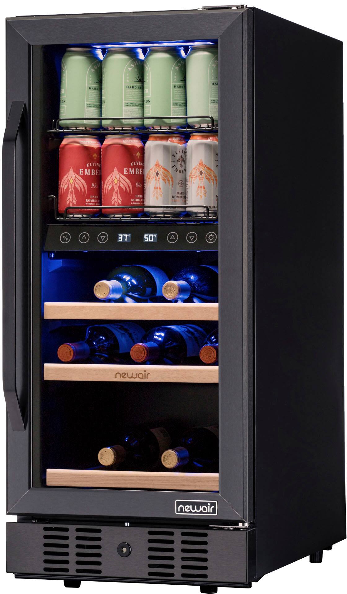 Alt View 17. NewAir - 13-Bottle and 48-Can Built-in Dual Zone Beverage Cooler with SplitShelf - Black Stainless Steel.