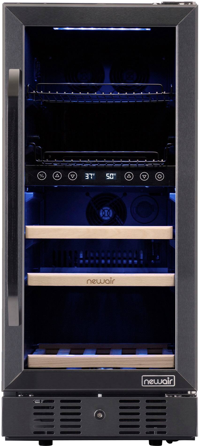 Alt View 18. NewAir - 13-Bottle and 48-Can Built-in Dual Zone Beverage Cooler with SplitShelf - Black Stainless Steel.