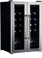NewAir - 24-Bottle Dual Zone Wine Cooler with French Doors - Stainless Steel - Front_Zoom