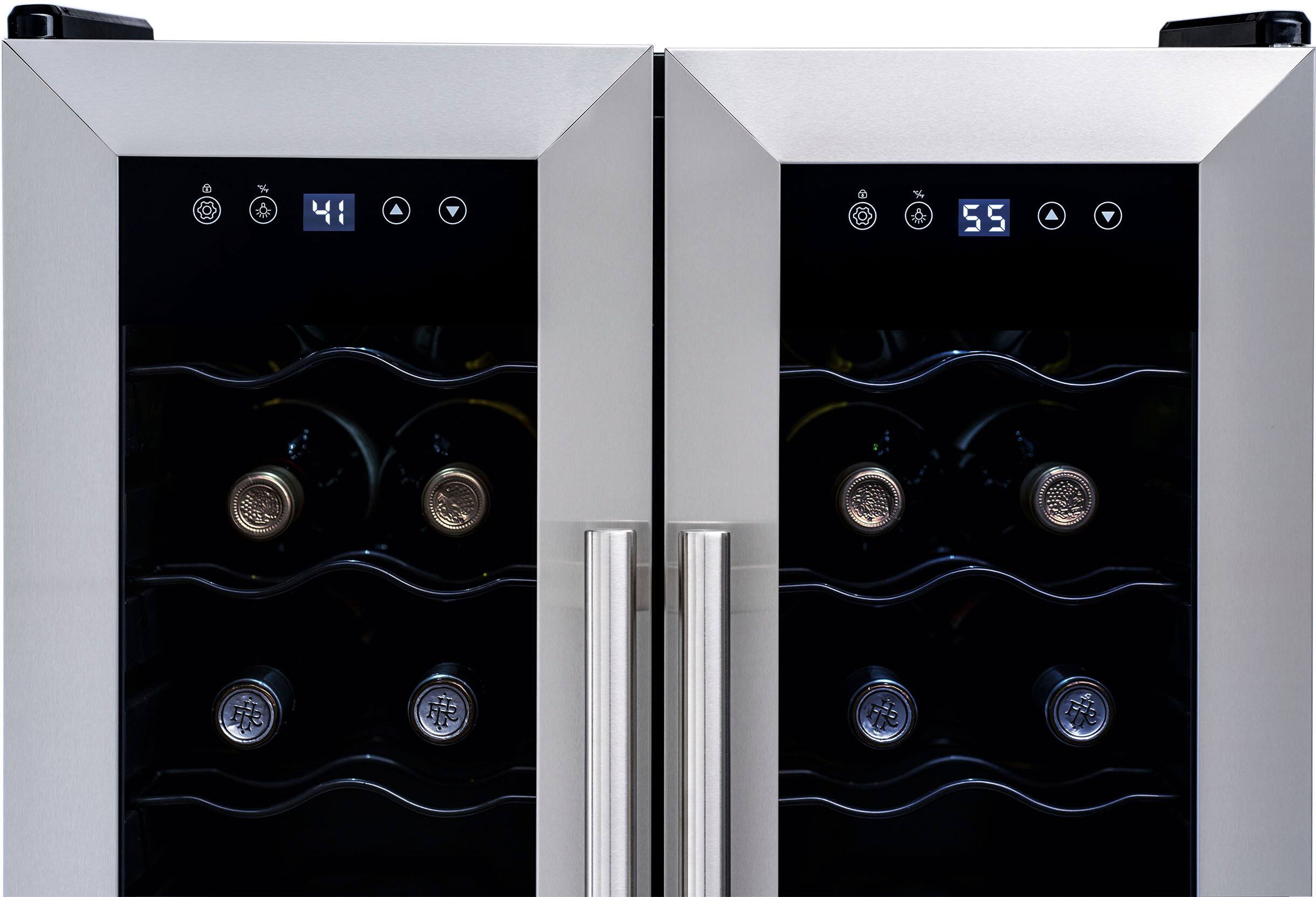 Alt View 11. NewAir - 24-Bottle Dual Zone Wine Cooler with French Doors - Stainless Steel.