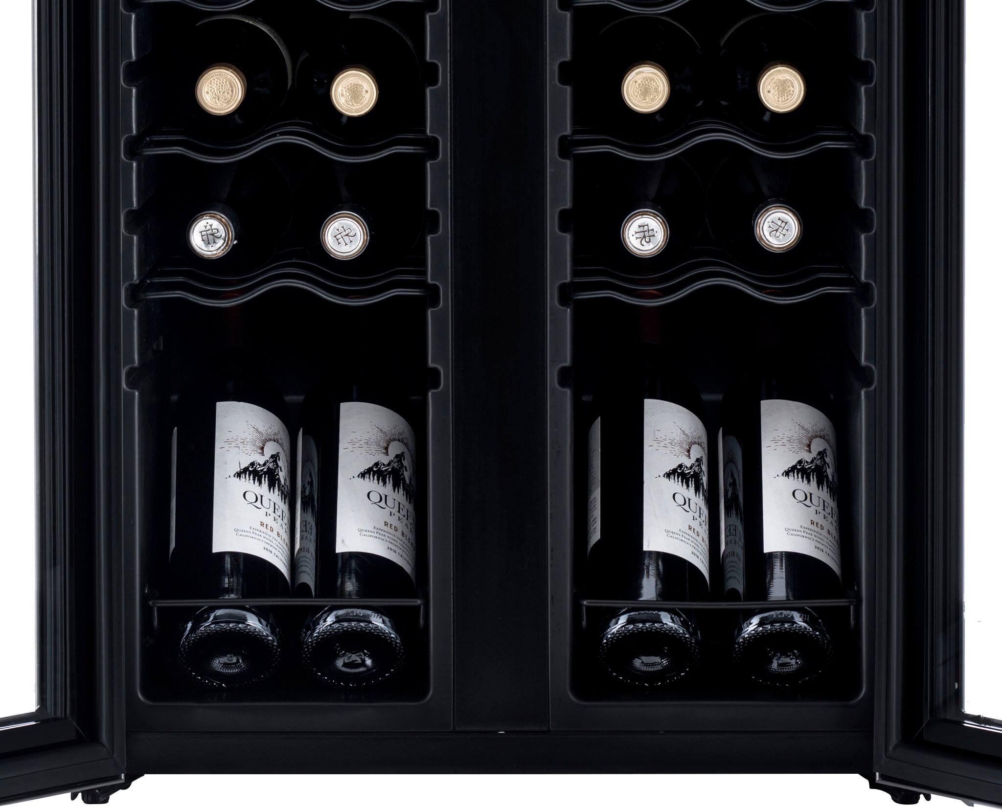 Alt View 12. NewAir - 24-Bottle Dual Zone Wine Cooler with French Doors - Stainless Steel.