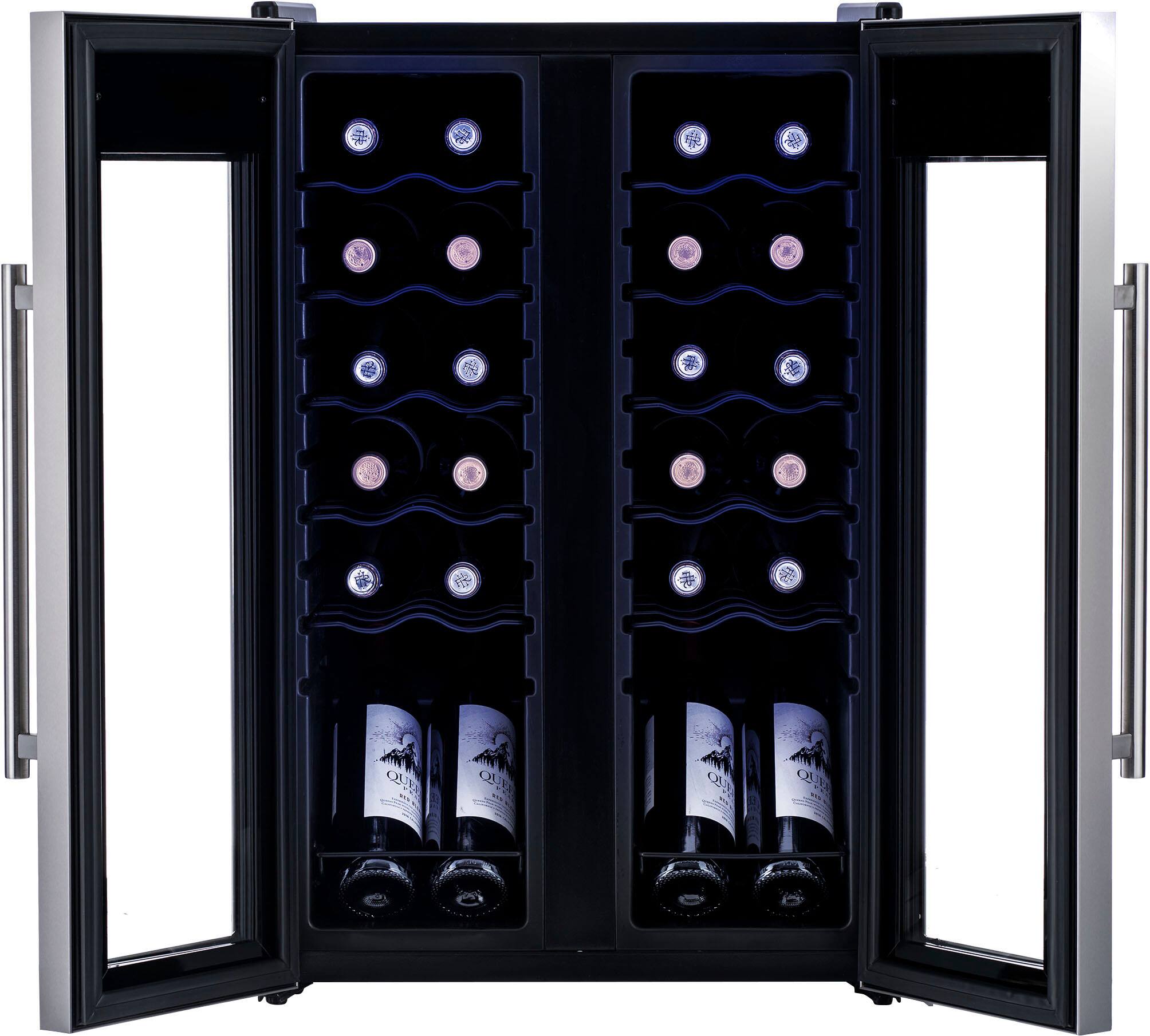 Alt View 14. NewAir - 24-Bottle Dual Zone Wine Cooler with French Doors - Stainless Steel.