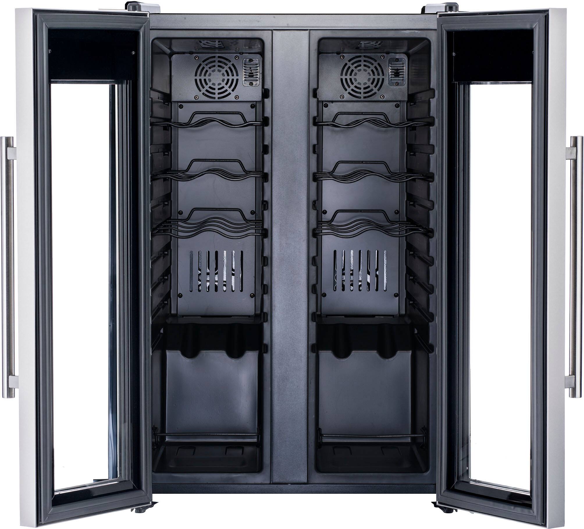 Alt View 15. NewAir - 24-Bottle Dual Zone Wine Cooler with French Doors - Stainless Steel.