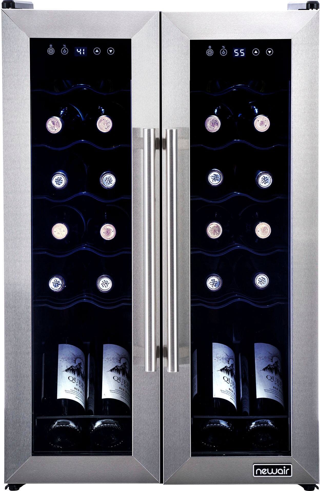Alt View 16. NewAir - 24-Bottle Dual Zone Wine Cooler with French Doors - Stainless Steel.
