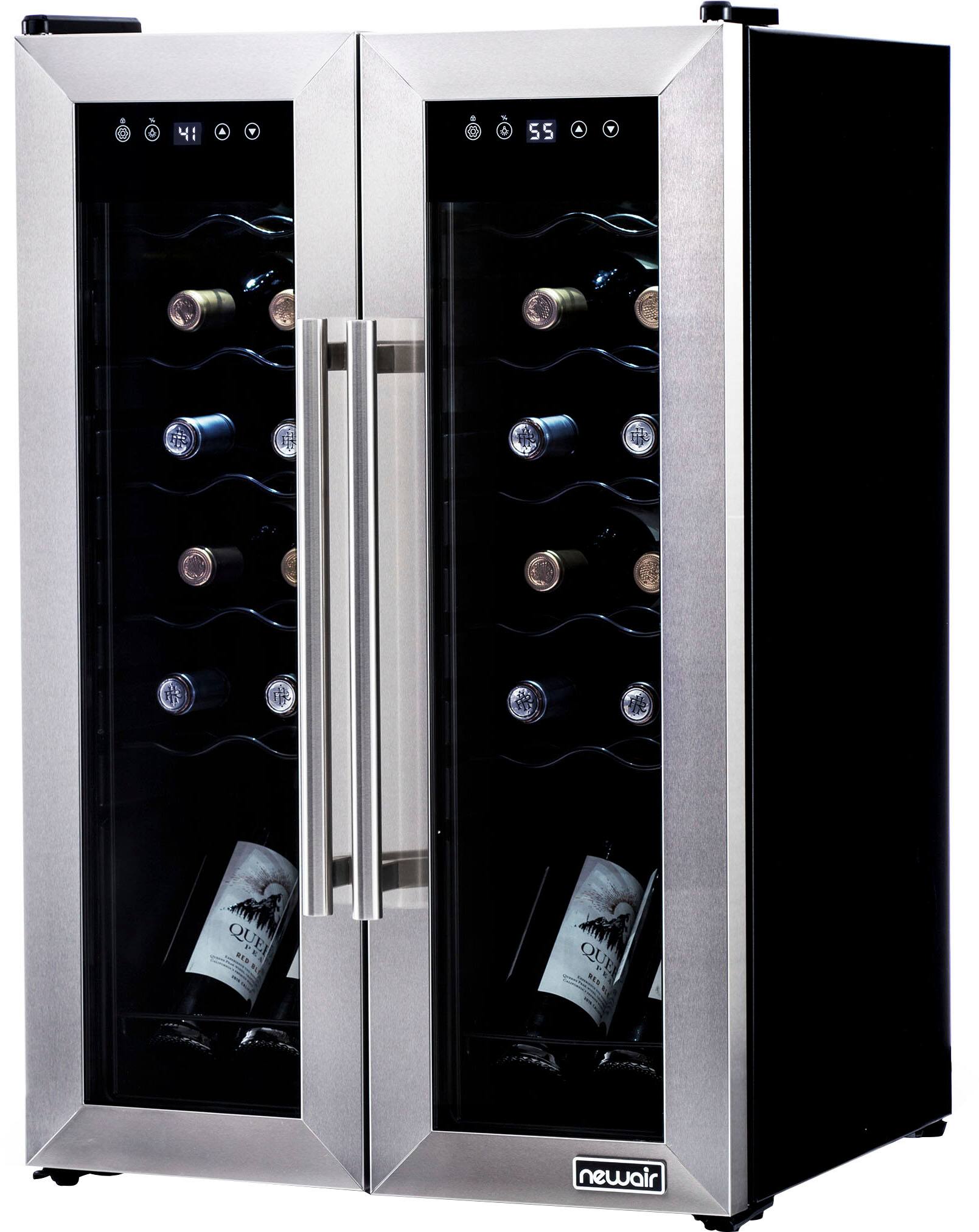 Alt View 17. NewAir - 24-Bottle Dual Zone Wine Cooler with French Doors - Stainless Steel.