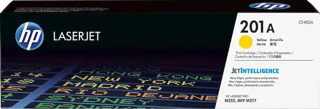 Front. HP - 201A Standard Capacity Toner Cartridge - Yellow.