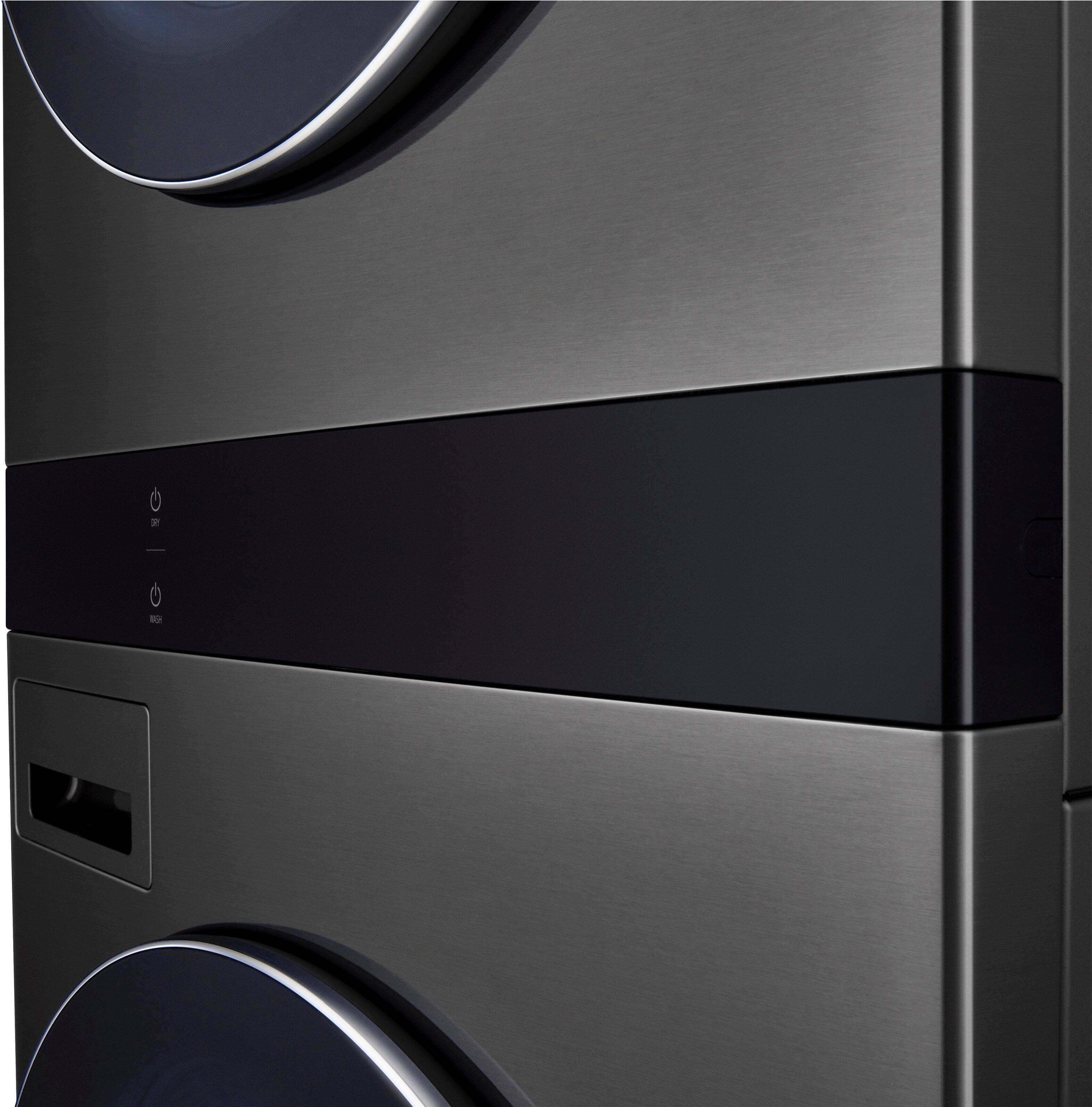 Alt View 27. LG - 5.0 Cu. Ft. HE Smart Front Load Washer and 7.4 Cu. Ft. Electric Dryer WashTower with Steam and Center Control - Black Steel.