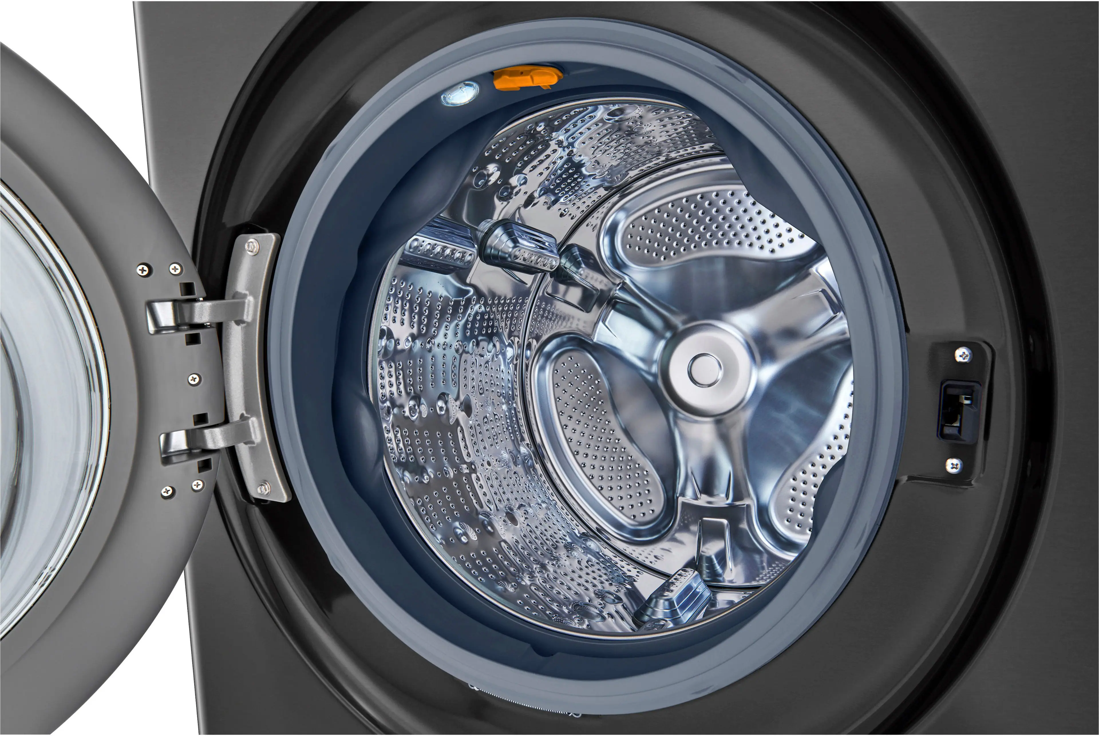 Alt View 29. LG - 5.0 Cu. Ft. HE Smart Front Load Washer and 7.4 Cu. Ft. Electric Dryer WashTower with Steam and Center Control - Black Steel.