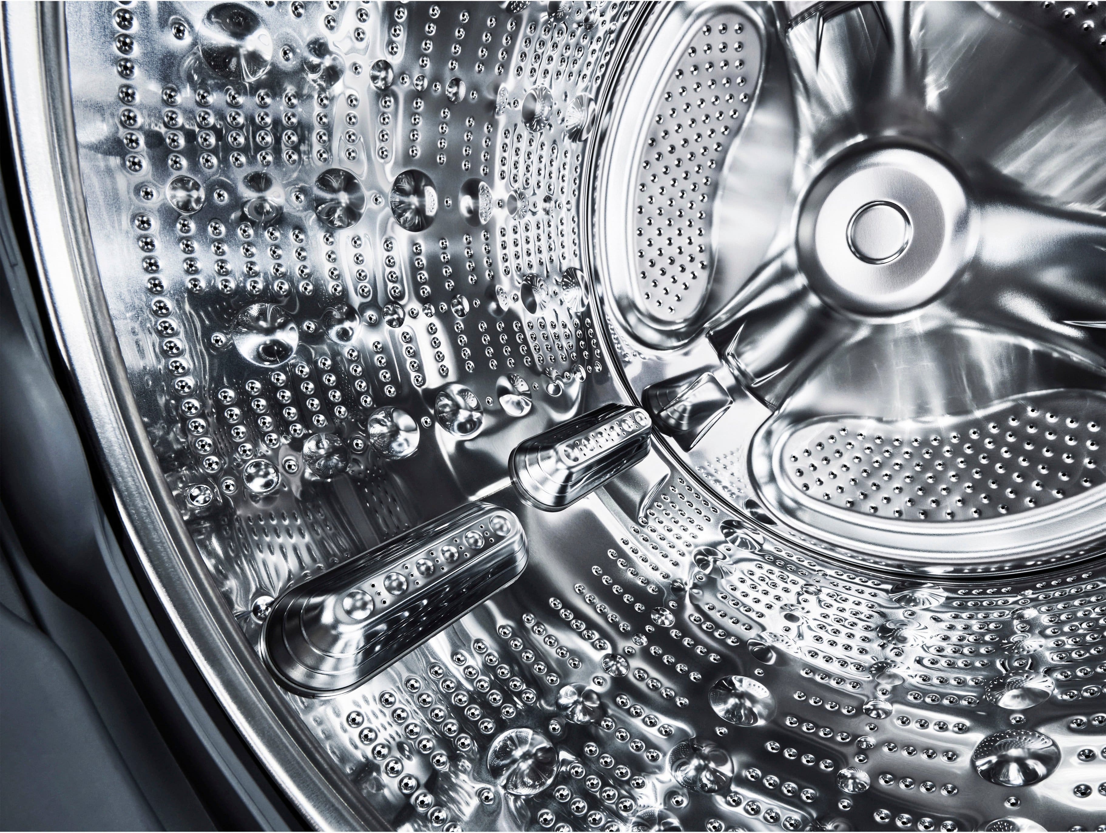 Alt View 30. LG - 5.0 Cu. Ft. HE Smart Front Load Washer and 7.4 Cu. Ft. Gas Dryer WashTower with Steam and Center Control - Black Steel.