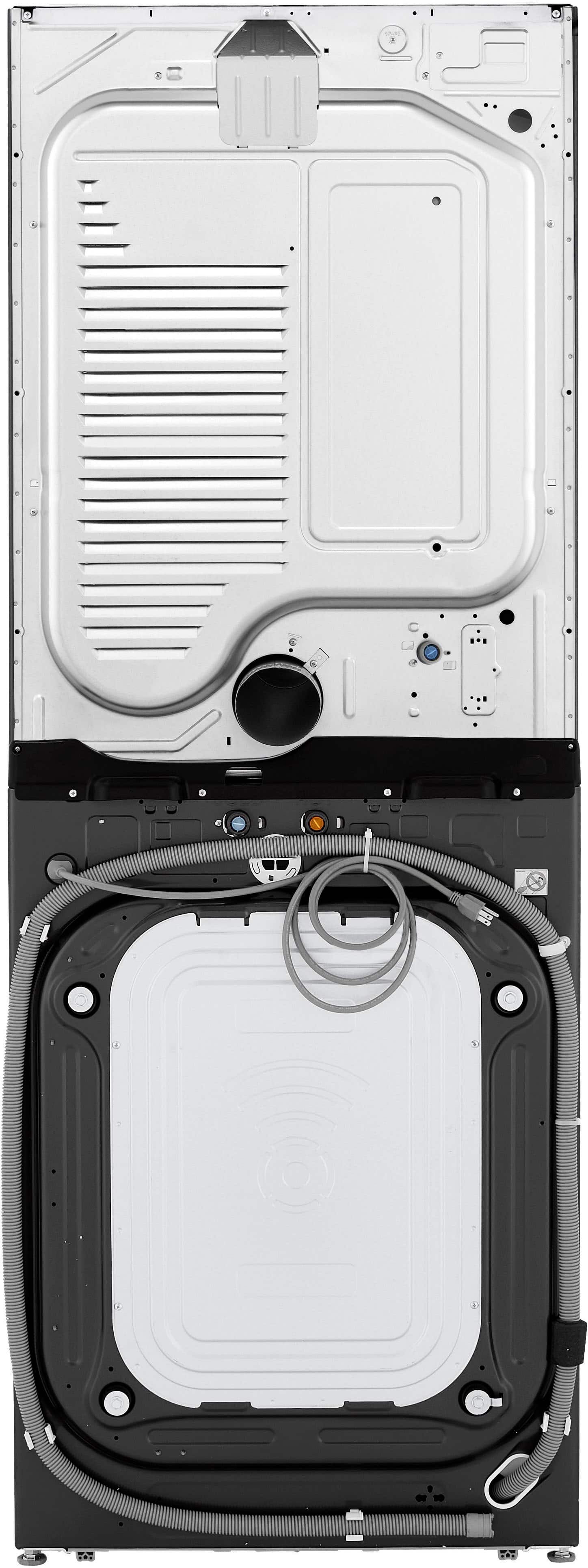 Alt View 32. LG - 5.0 Cu. Ft. HE Smart Front Load Washer and 7.4 Cu. Ft. Gas Dryer WashTower with Steam and Center Control - Black Steel.