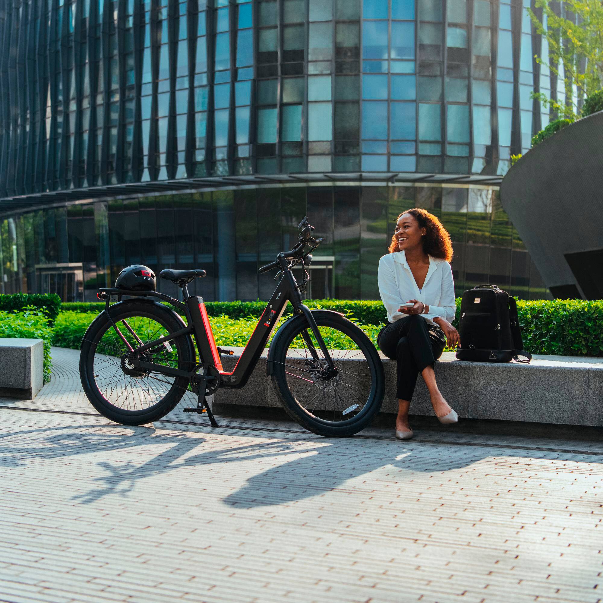 Alt View 16. NIU - BQi-C3 Pro eBike w/ up to 90 miles Max Operating Range and 28 MPH Max Speed - Grey.