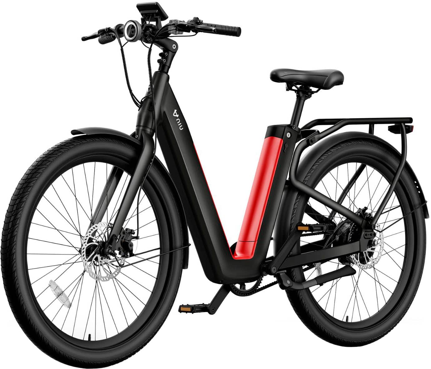 Angle. NIU - BQi-C3 Pro eBike w/ up to 90 miles Max Operating Range and 28 MPH Max Speed - Black.