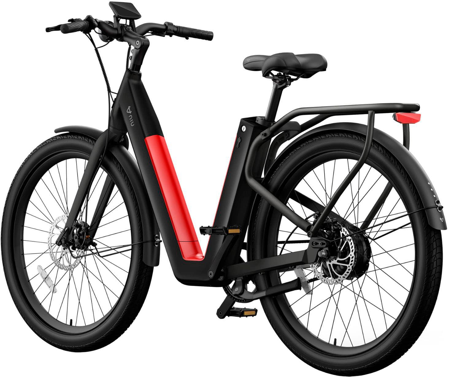 Alt View 11. NIU - BQi-C3 Pro eBike w/ up to 90 miles Max Operating Range and 28 MPH Max Speed - Black.
