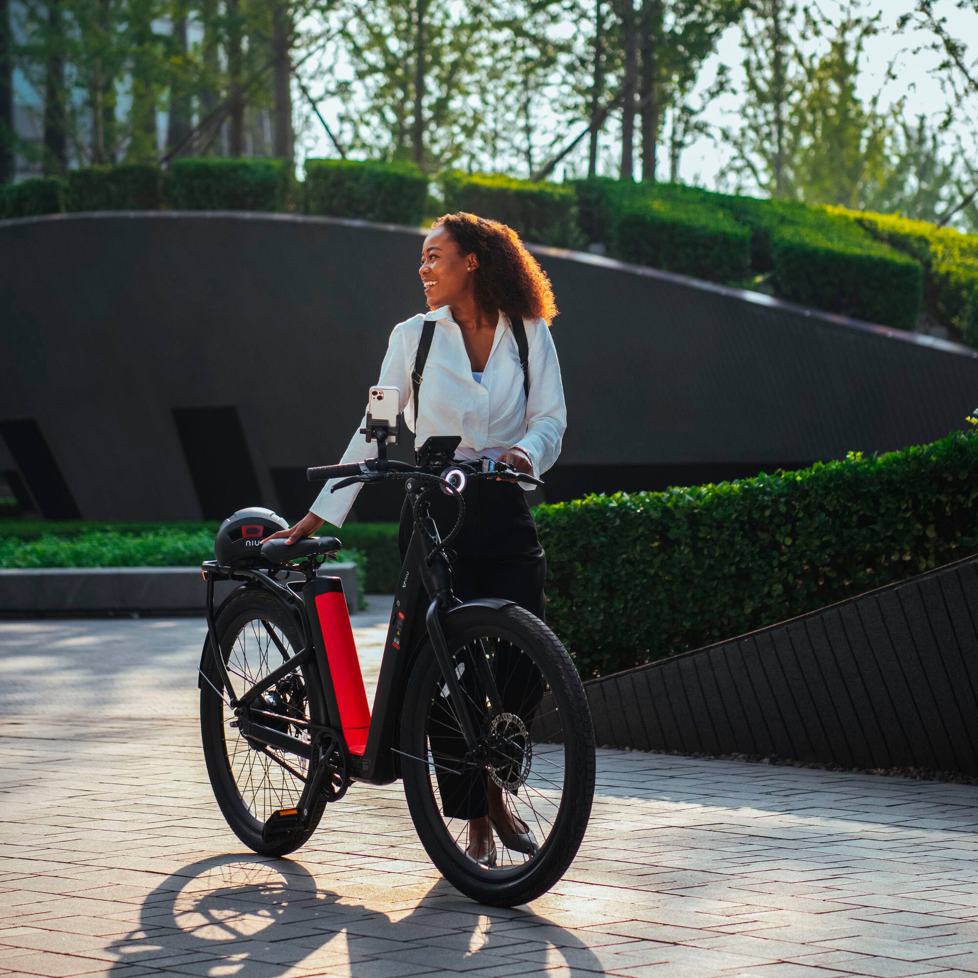 Alt View 14. NIU - BQi-C3 Pro eBike w/ up to 90 miles Max Operating Range and 28 MPH Max Speed - Black.