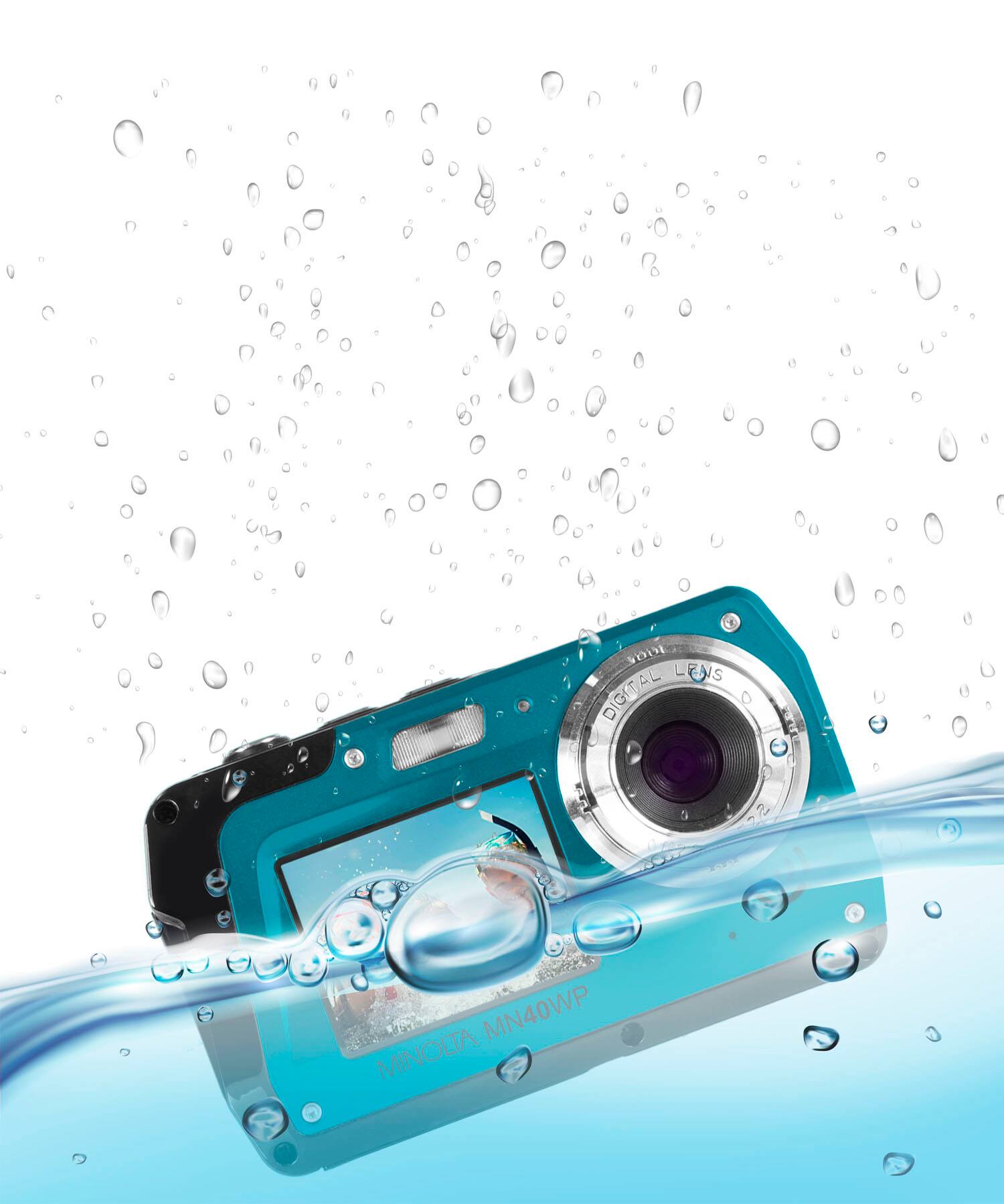 Alt View 2. Minolta - MN40WP 48.0 Megapixel Waterproof Digital Camera - Blue.