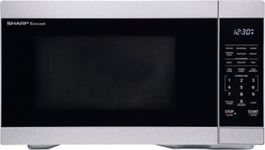 Sharp 1.1 cu ft Stainless Countertop Microwave - Silver - Front_Zoom