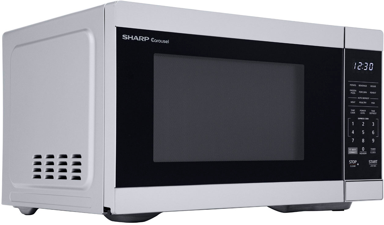 Left View: Sharp - Countertop Microwave - Silver