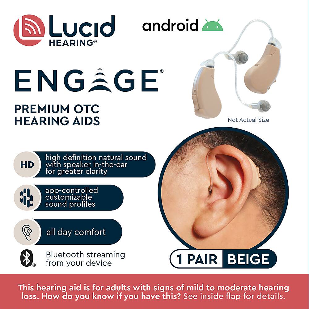Alt View 11. Lucid Hearing - OTC Engage Premium Hearing Aids Android - Beige.