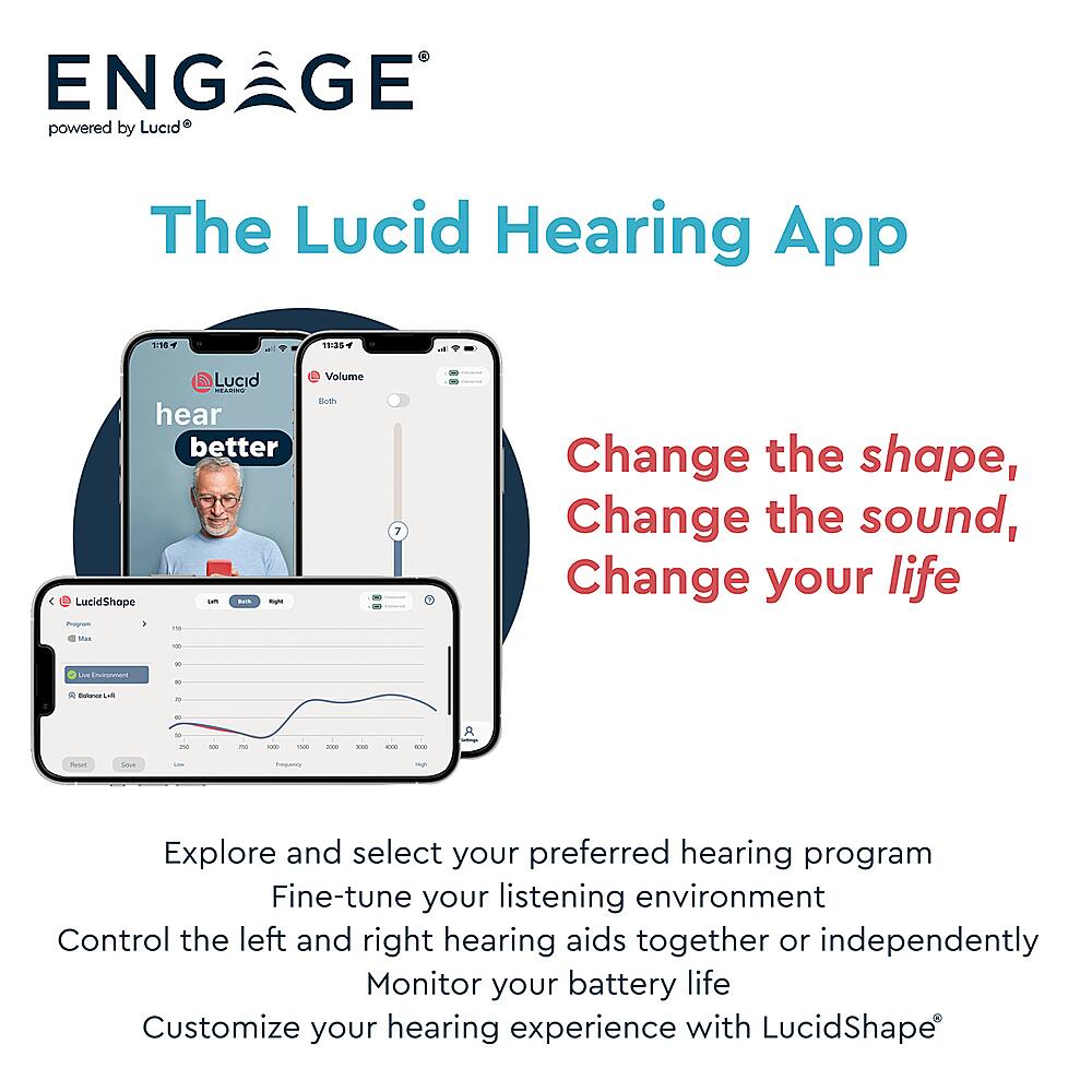 Alt View 20. Lucid Hearing - OTC Engage Premium Hearing Aids Android - Beige.