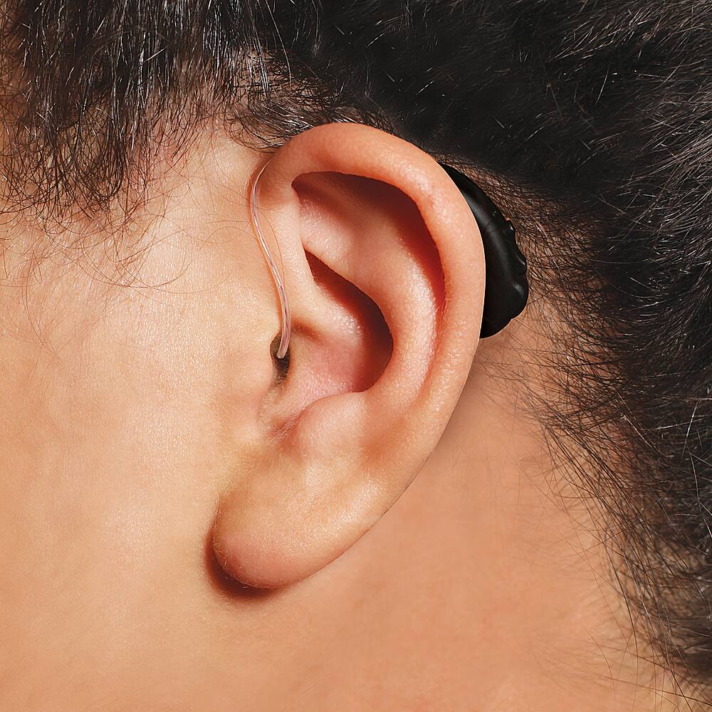 Angle View: Lucid Hearing - OTC Engage Premium Hearing Aids iPhone - Black