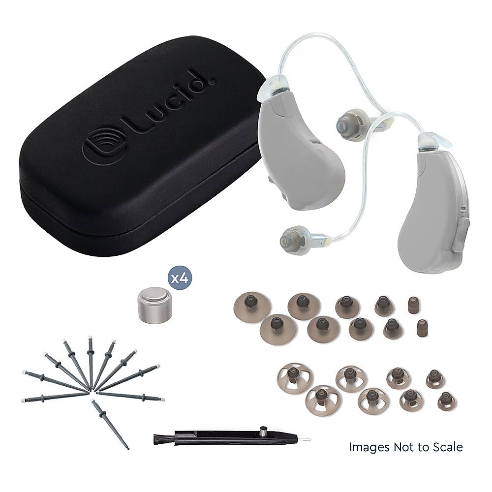 Left View: Lucid Hearing - OTC Engage Premium Hearing Aids iPhone - Grey