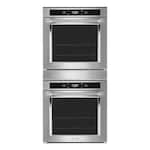KitchenAid - 24" Built-In Electric Convection Double Wall Oven with WiFi - Stainless Steel