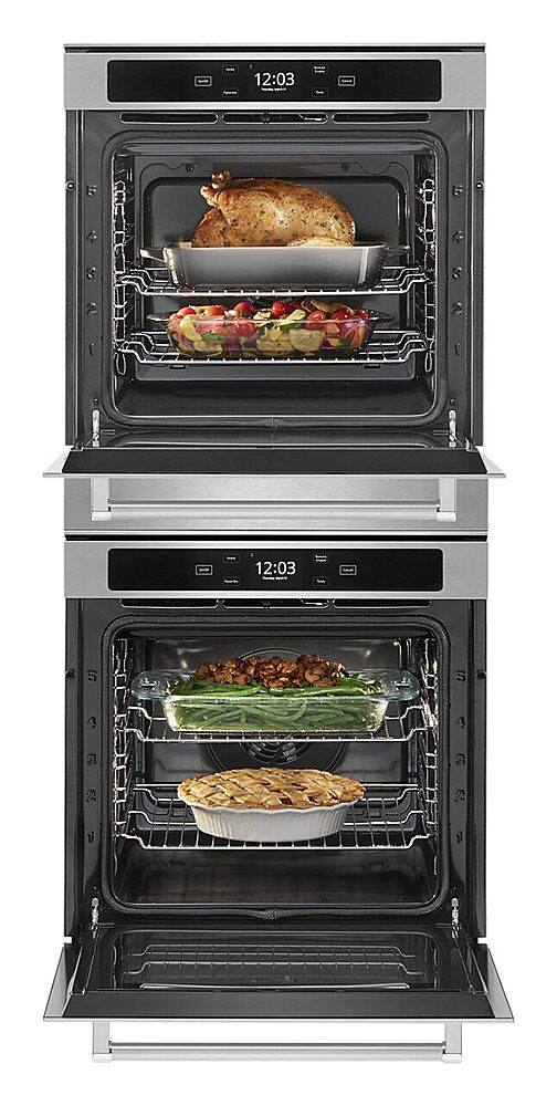 Alt View 13. KitchenAid - 24" Built-In Electric Convection Double Wall Oven with WiFi - Stainless Steel.