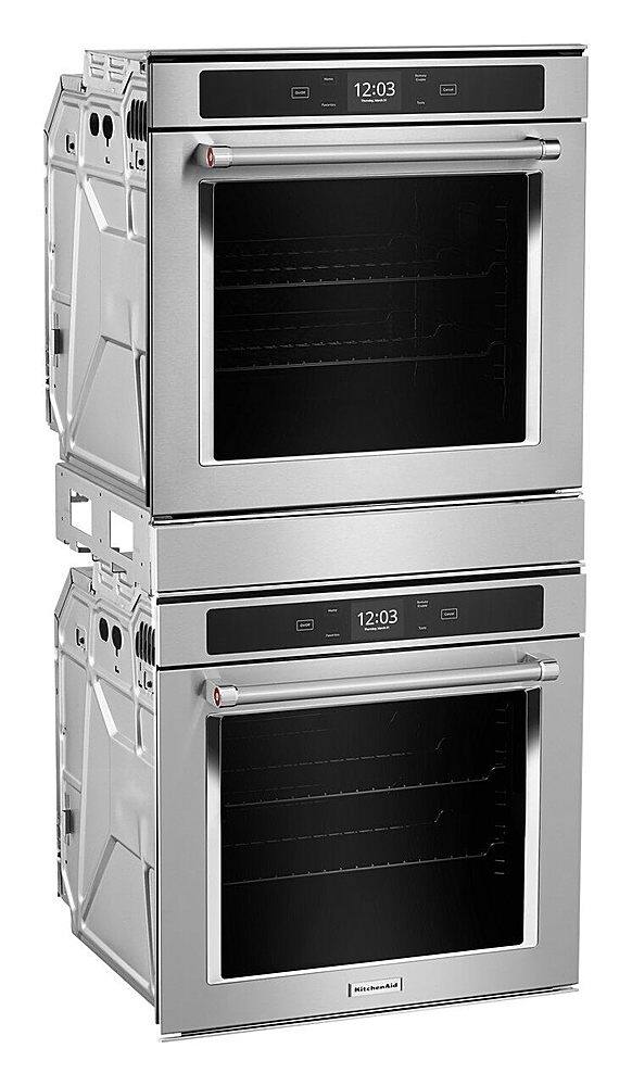 Alt View 1. KitchenAid - 24" Built-In Electric Convection Double Wall Oven with WiFi - Stainless Steel.