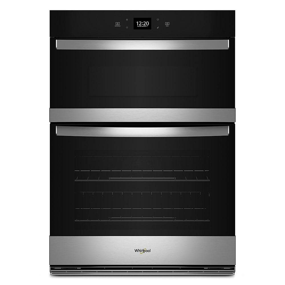 Whirlpool - 30" Built-In Electric Convection Double Wall Combination with Microwave and WiFi - Stainless Steel - Front_Zoom