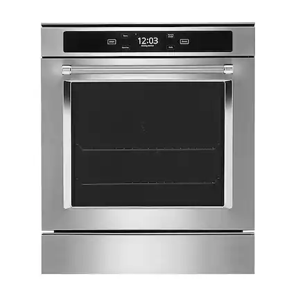 Front. KitchenAid - 24" Built-In Electric Convection Single Wall Oven with WiFi - Fingerprint Resistant Stainless Steel.
