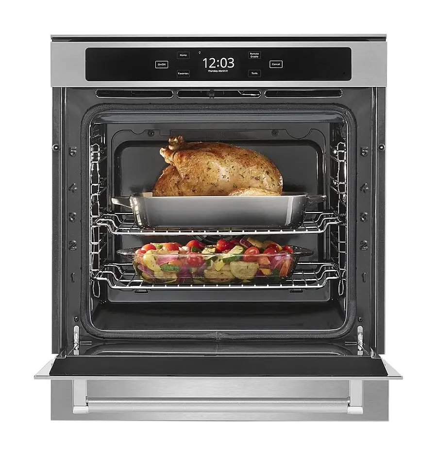 Alt View 13. KitchenAid - 24" Built-In Electric Convection Single Wall Oven with WiFi - Stainless Steel.