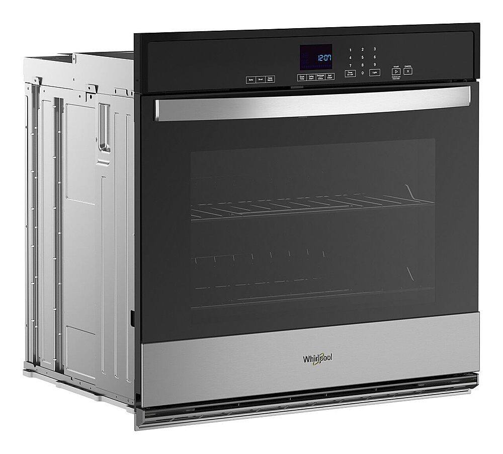 Angle View: Thermador - Masterpiece Series 30" Built-In Single Electric Convection Wall Oven with Wifi - Stainless Steel