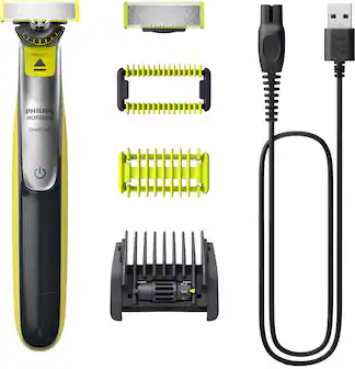 Angle. Philips Norelco - OneBlade 360 Face + Body - Hybrid Electric Trimmer and Shaver - Black And Green.