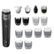 The image showcases a variety of hair trimmers and groomers, including a Philips Norelco wet and dry shaver. There are multiple hair trimmers and groomers displayed, with some of them being electric and others manual. The assortment of hair trimmers and groomers are organized in a way that allows for easy comparison and selection.