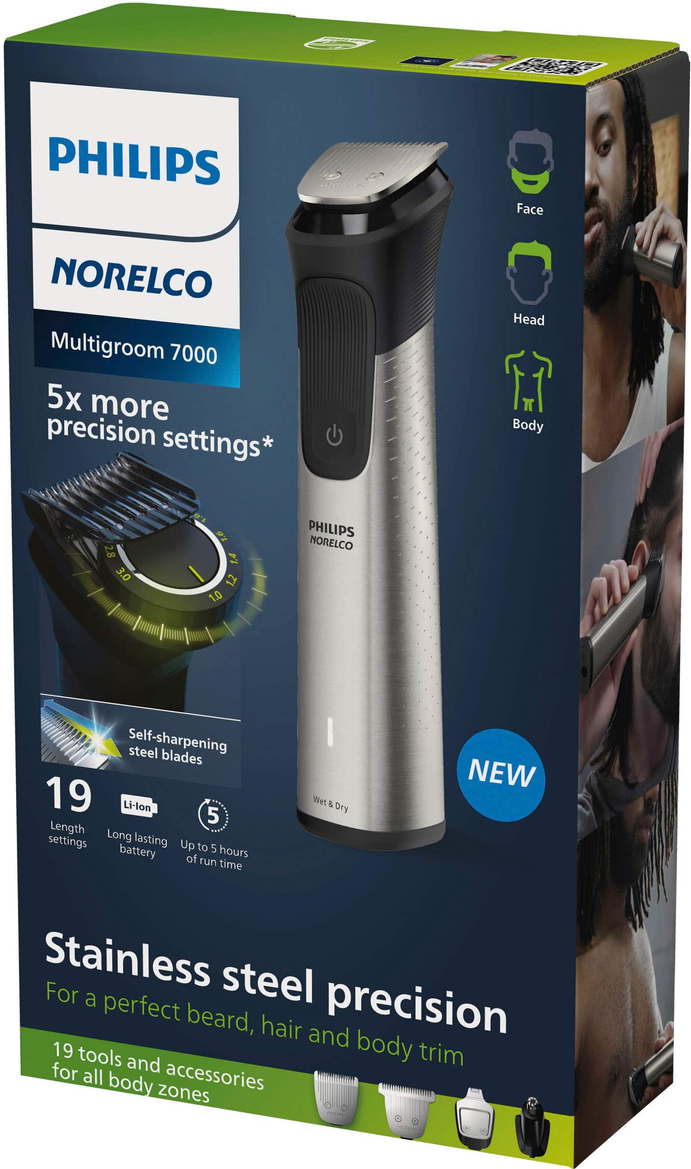 Alt View 12. Philips Norelco - Multigroom Series 7000, Mens Grooming Kit with Trimmer - Silver.