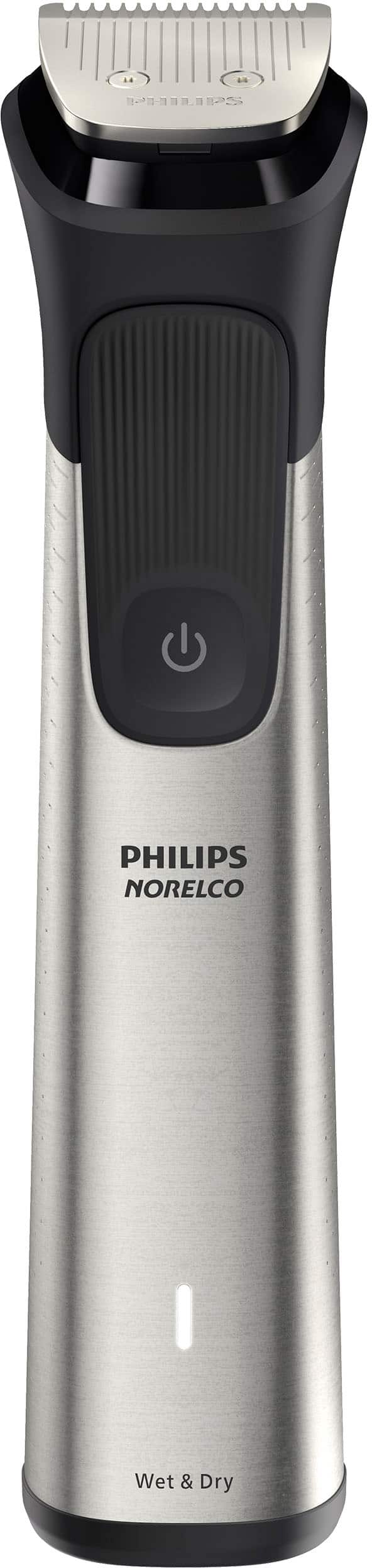Left. Philips Norelco - Multigroom Series 9000 - 21 Piece Men's Grooming Kit - Silver.
