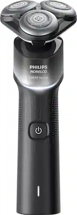 Angle. Philips Norelco - Shaver 5000X, Rechargeable Wet & Dry Shaver with Precision Trimmer - Silver/ Black.