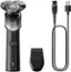 Left. Philips Norelco - Shaver 5000X, Rechargeable Wet & Dry Shaver with Precision Trimmer - Silver/ Black.