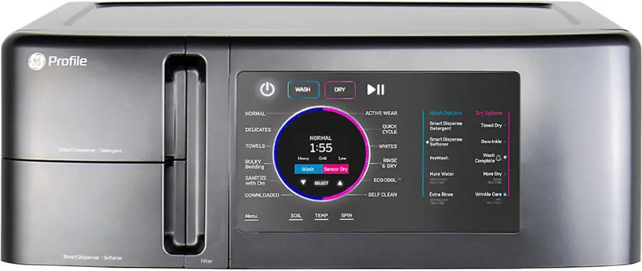 Alt View 12. GE Profile - 4.8 cu. ft. UltraFast Combo Washer & Dryer with Ventless Heat Pump Technology - Carbon Graphite.