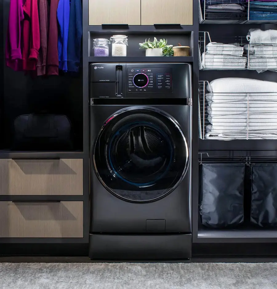 Alt View 23. GE Profile - 4.8 cu. ft. UltraFast Combo Washer & Dryer with Ventless Heat Pump Technology - Carbon Graphite.